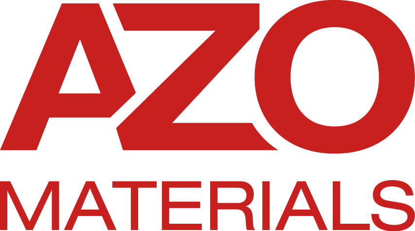 A red and black logo for azor materials.